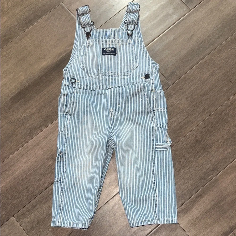 Osh Kosh B’gosh striped youth overalls SZ 12M